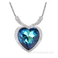 Heart of the ocean crystal heart love necklace pendant